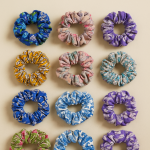 Peck Of 10 Pieces, Repurposed/Upcycled/Vintage Fabric Hair Scrunchies, Ponytail Holder, Print Band, Accessories, Sustainable Fabrics