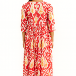Floral Printed Red Women Dress, Cotton Handmade Dress, Skater Circle Dress, Customized Measurement Size Also Available
