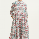 Hand Block Print Cotton Maxi Dress: Bohemian Floral Tiered Resort Wear