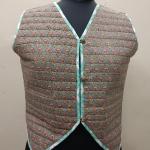 Hand Block Printed Cotton Vest: Gray Indian Handmade Outerwear