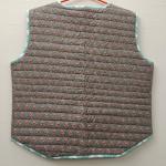 Hand Block Printed Cotton Vest: Gray Indian Handmade Outerwear