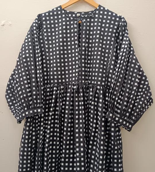 Cotton Maxi Dress, Hand Block Printed Summer Dress, Black 100% Indian Handmade Long Dress, Gift for Women