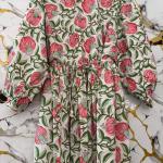 Hand Block Printed Cotton Maxi Dress: Indian Handmade Summer Dress