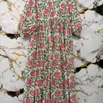 Hand Block Printed Cotton Maxi Dress: Indian Handmade Summer Dress