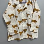 Tiger Print Cotton Pajama Set: Indian Bohemian Sleepwear