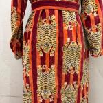 Handmade Green Jungle Print Velvet Kimono Robe: Cotton Bridal Coat