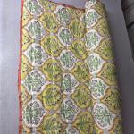 Handmade Cotton Block Print Quilt – Reversible Floral Jaipuri Blanket, Blue Border Bedding, Indian Cotton Quilt