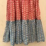 Boho Floral Print Midi Dress – Yellow & Blue Cotton A-Line Dress – Ethnic Casual Summer Wear – Hand Block Print – Comfortable Everyday Dress